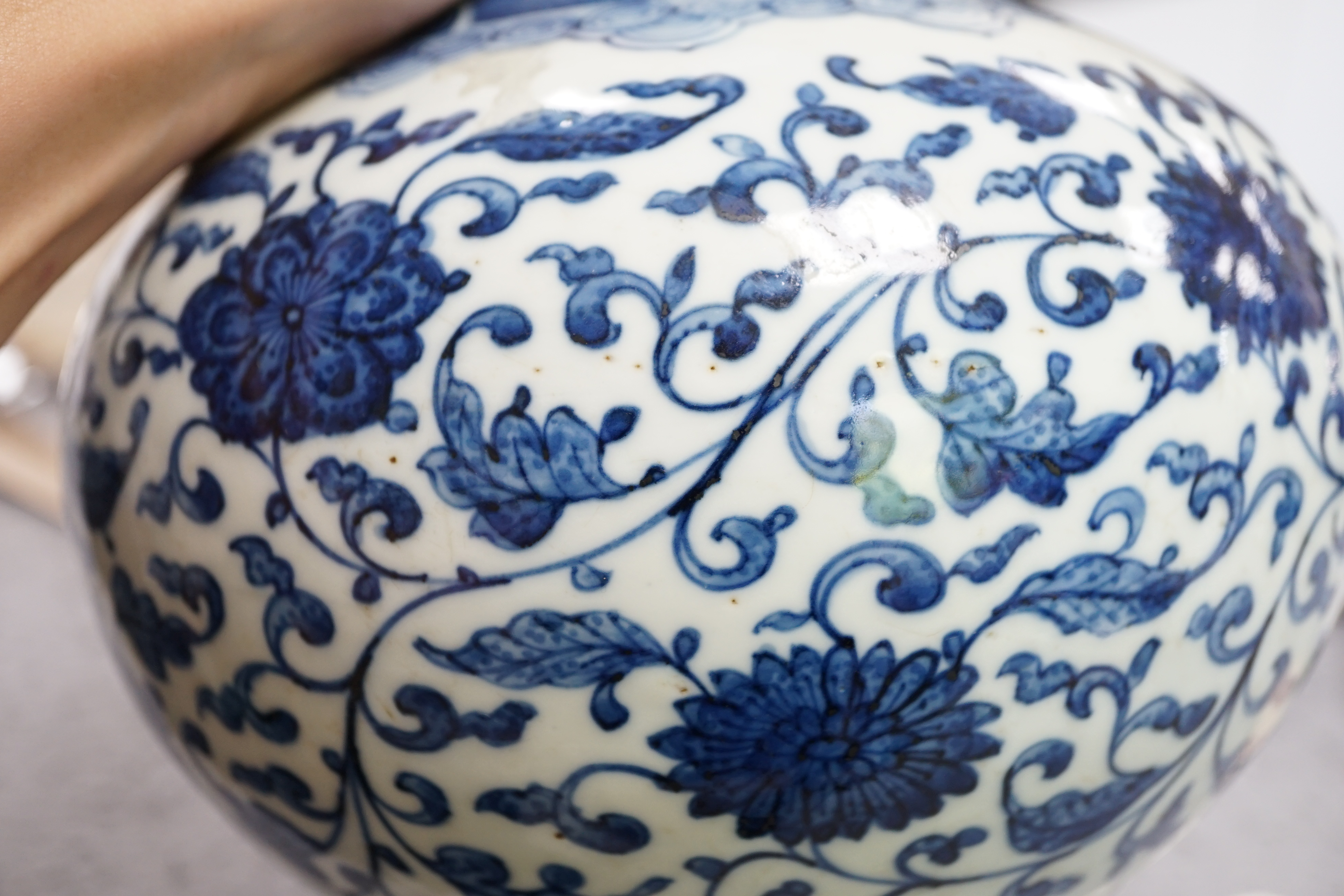 A Chinese blue and white ‘lotus’ vase, 20th century